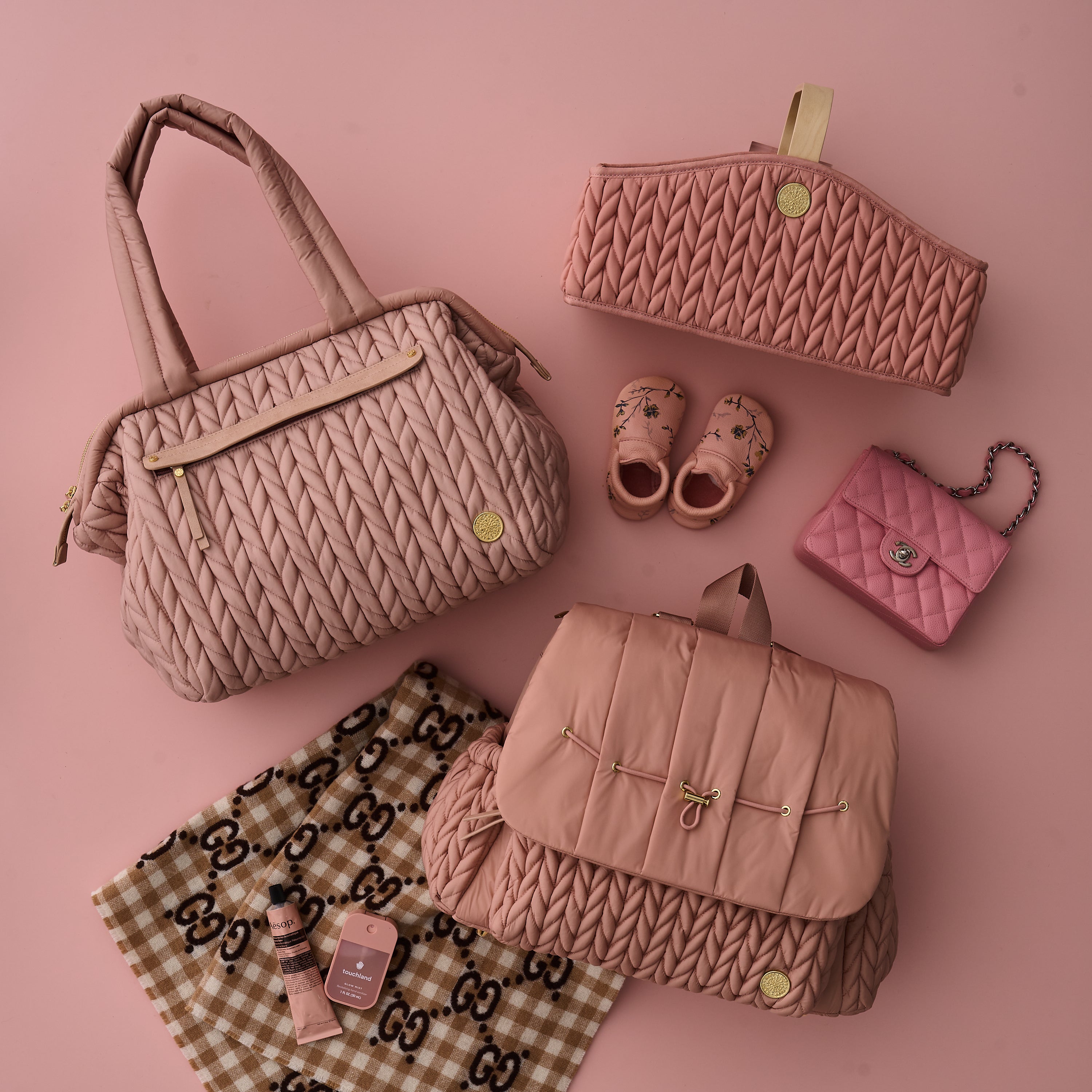Happ 煮詰まり HAPPBRAND マザーズバッグ くすみピンク