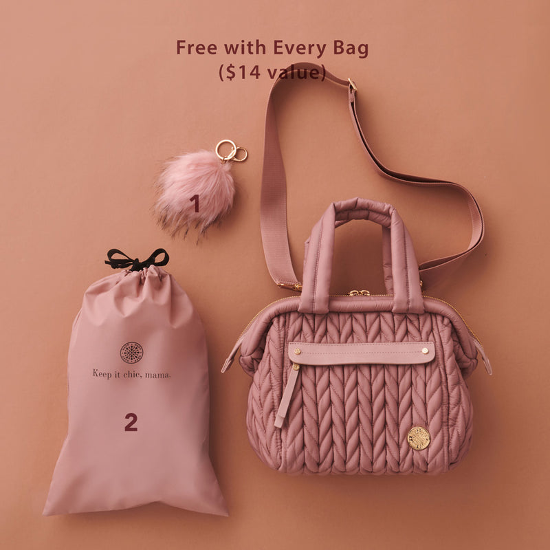 Paige Mini Diaper Bag - Small Blush Pink Baby Bag – HAPP BRAND