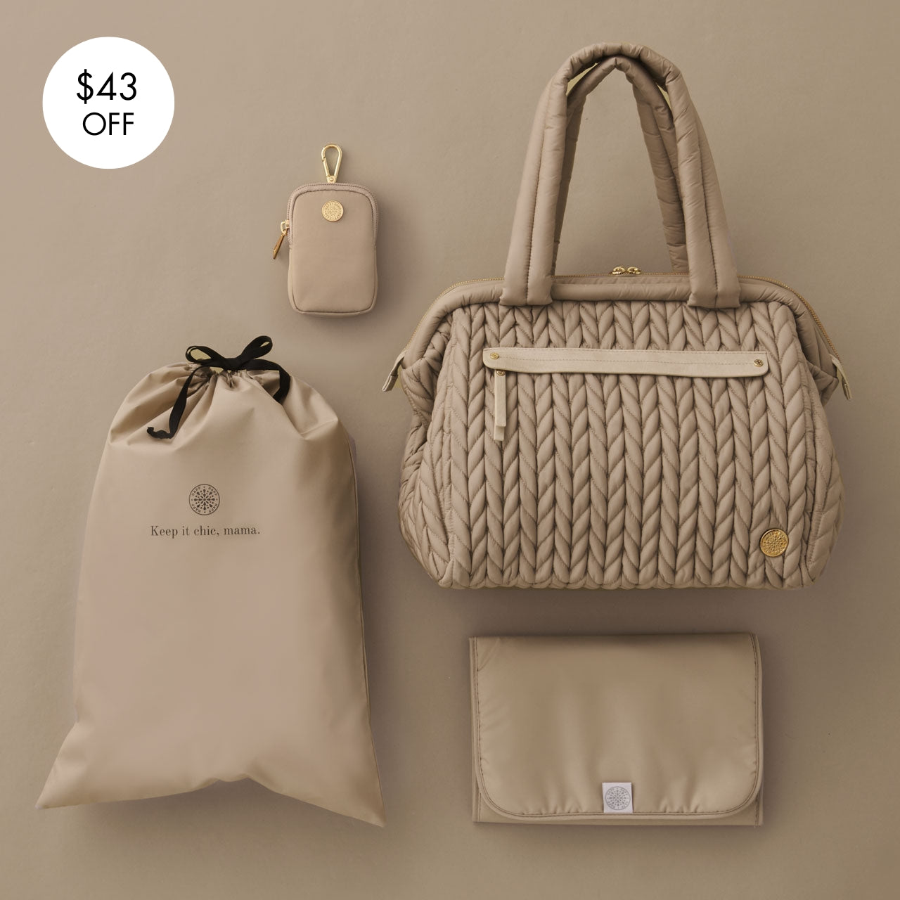 Paige Carryall Beige Mother’s Day Set