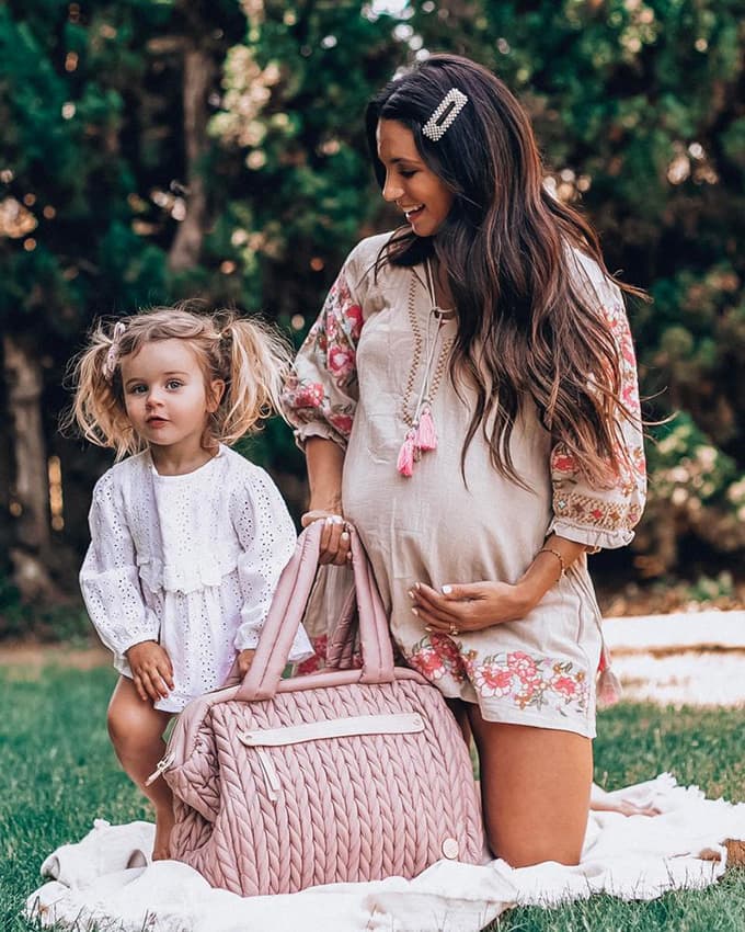 Paige Carryall Diaper Bag - Blush Pink Designer Baby Bag – HAPP BRAND